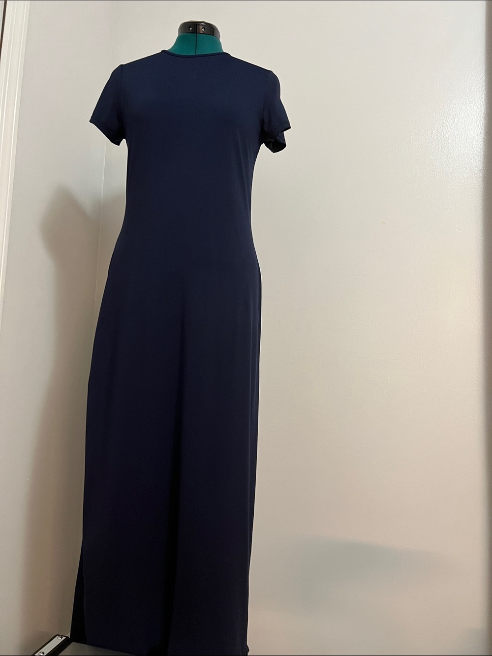 H&M Navy Short-Sleeve Maxi Jumpsuit